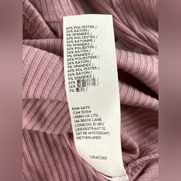 FREE PEOPLE NIGHT LILY SQUARE NECK PUFF SLEEVE RIBBED PALE MAUVE SIZE S NWT - Picture 10 of 12